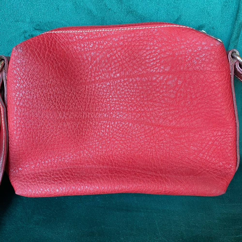 90s ESPRIT red faux leather crossbody bag - Picture 3 of 7